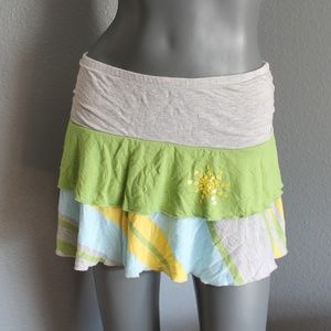 Billabong Layered Ruffle Sequin Skirt Size Small
